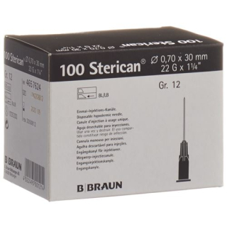 STERICAN needle 22G 0.70x30mm black Luer 100 pcs