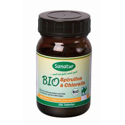 SPIRULINA and CHLORELLA Hau Bio tabletter 400 mg 250 stk