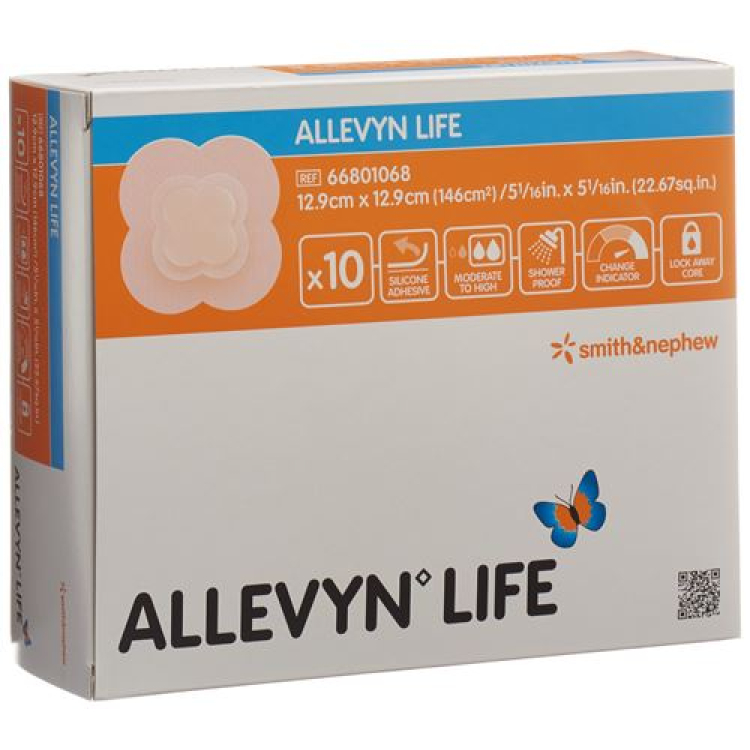 Allevyn Life silikonskumdressing 12,9x12,9cm 10 stk