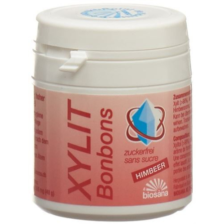 Biosana Xylitol Raspberry Sweets - Sugar-Free Sweets for Dental Care