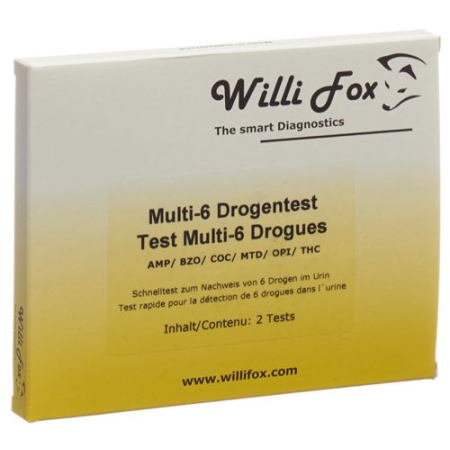 Test de drogue Willi Fox Multi 6 drogue urine 2 pcs