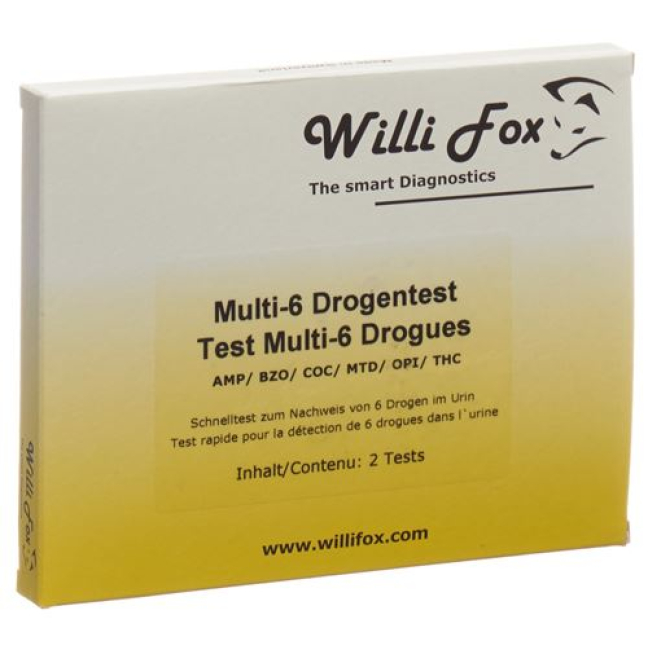 Willi Fox drug test multi 6 drugs urine 2 pieces buy online