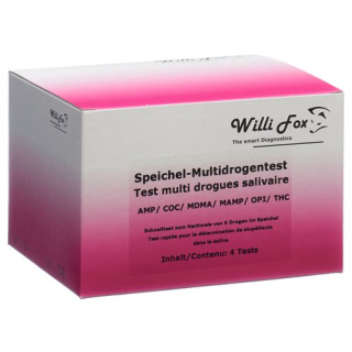 Willi Fox test antidrogue multi 6 drogues salive 4 pcs
