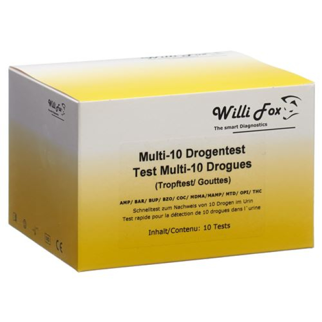 Ujian Ubat Willi Fox Multi 10 ubat Urine 2 pcs