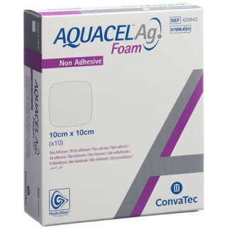 AQUACEL Ag Foam Foam dressing non-adhesive 10x10cm 10pcs