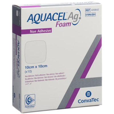 AQUACEL Ag Foam превръзка от пяна незалепваща 10x10cm 10 бр.