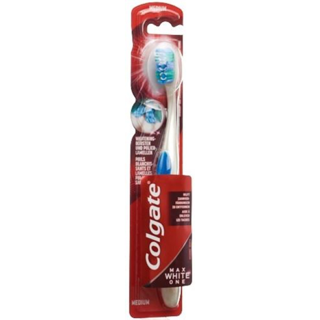 „Colgate Max White One Toothbrush Medium“.
