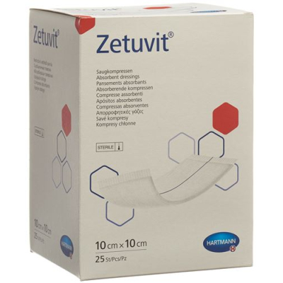 Zetuvit absorption association 10x10cm steril 25 stk