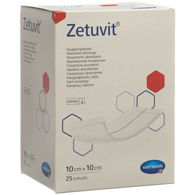 Zetuvit absorption Association 10x10cm steril 25 st