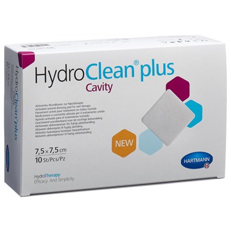 HydroClean plus 空腔伤口垫 7.5x7.5 厘米 10 片