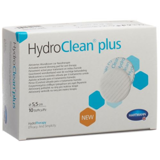 HydroClean plus wound pads 5.5cm around 10 pcs