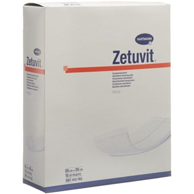 Zetuvit absorpsjon Association 20x20cm steril 15 stk