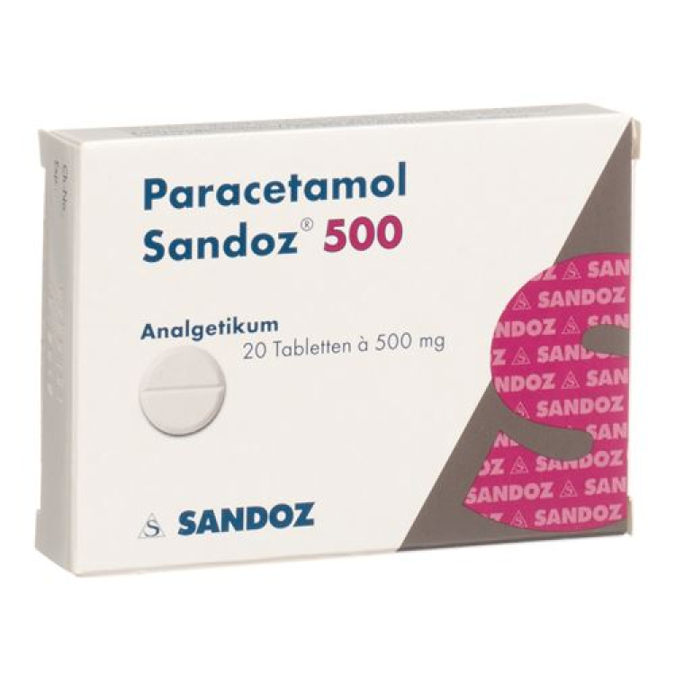 Paracetamol Sandoz Tabl 500 mg 20 ks