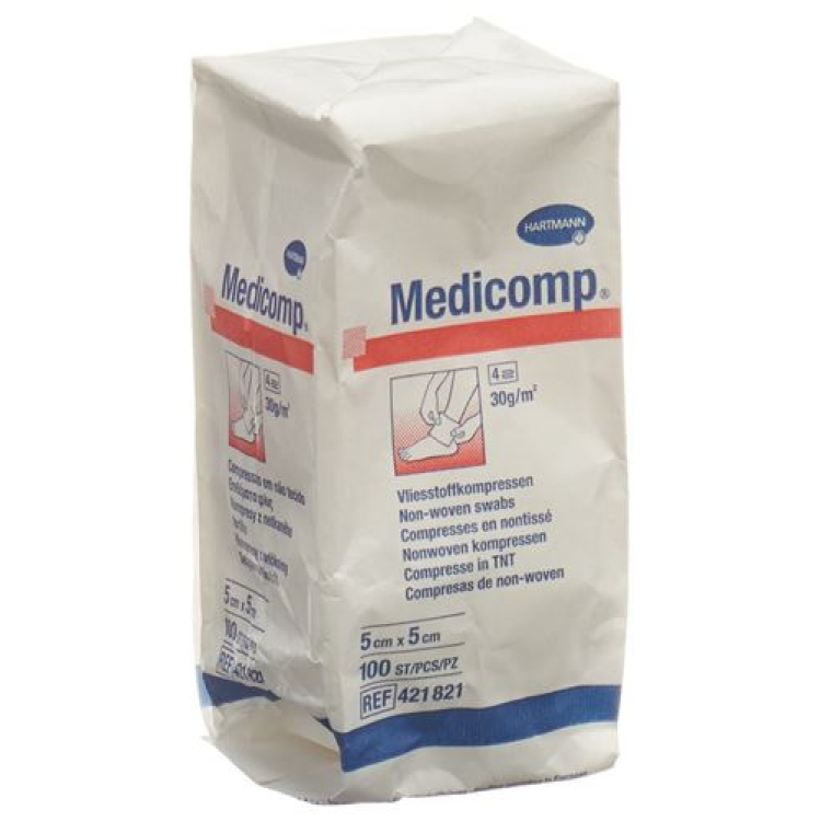 MEDICOMP fleece compr 5x5cm n st 100 dona