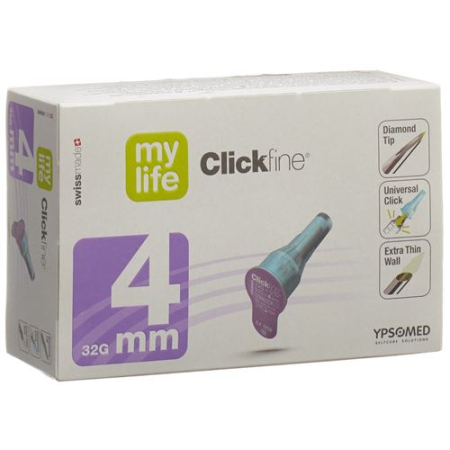 mylife Clickfine Pen aiguilles 4mm 32G 100 pcs