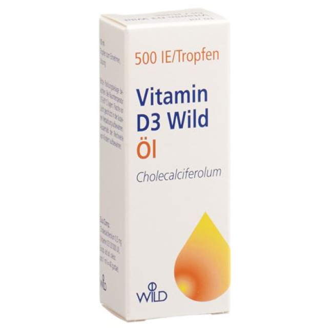 Vitamine D3 huile sauvage 500 UI/flacon compte-gouttes 10 ml