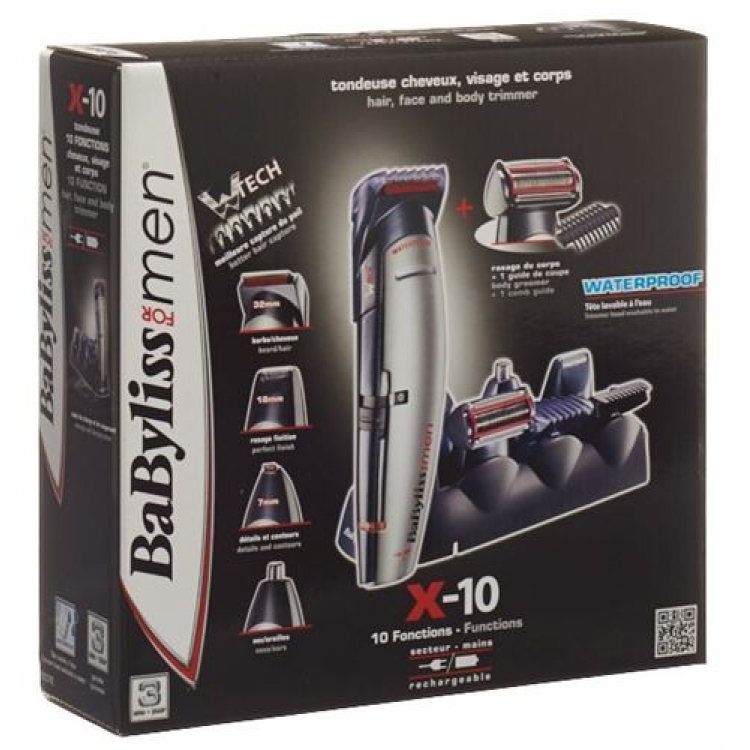 Babyliss Trimmer X-10 do twarzy i ciała do włosów