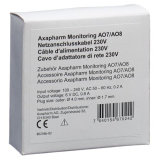 Axapharm AO7/AO8 verkkoliitäntäkaapeli 230V