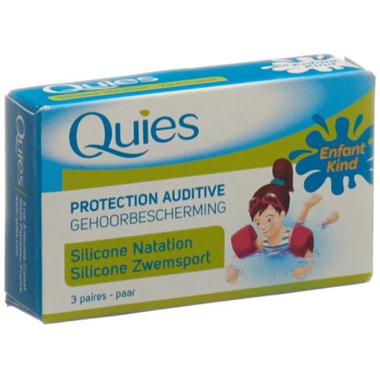 Quies Water Silicone Ear ការពារកុមារ 3 គូ