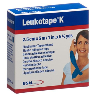 Liant de pavage Leukotape K 5mx2.5cm bleu
