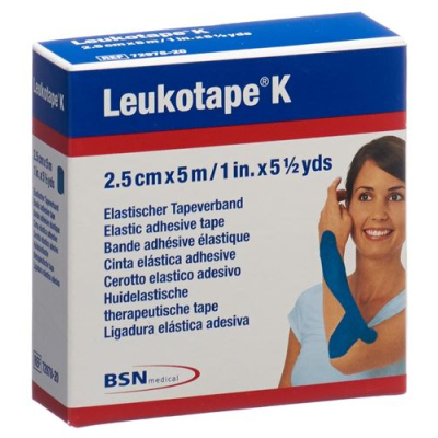 Leukotape k beläggningspärm 5mx2,5cm blå