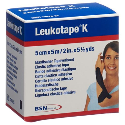 Leukotape K grindinio rišiklis 5mx5cm juodas