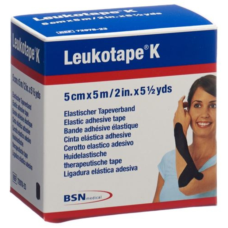 Лента для дорожного покрытия Leukotape K 5мx5см черная