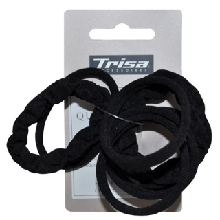 ट्रिसा हेयर टाई काली बिना धातु मिश्रित 10 पीसी