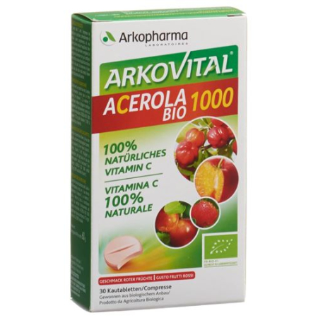 Acerola Bio 1000 30 គ្រាប់ដែលអាចទំពារបាន។