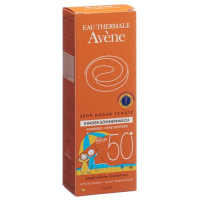 Avene sun ទឹកដោះគោការពារកម្តៅថ្ងៃរបស់កុមារ spf 50+ 100 មីលីលីត្រ