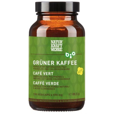 Naturkraftwerke green coffee គ្រាប់ថ្នាំសរីរាង្គ 88.5 ក្រាម។