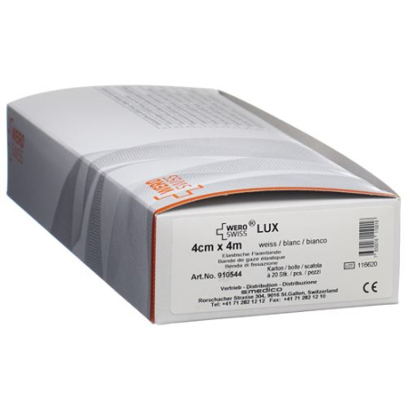 WERO SWISS Lux bandage de fixation élastique 4mx4cm blanc 20 pcs