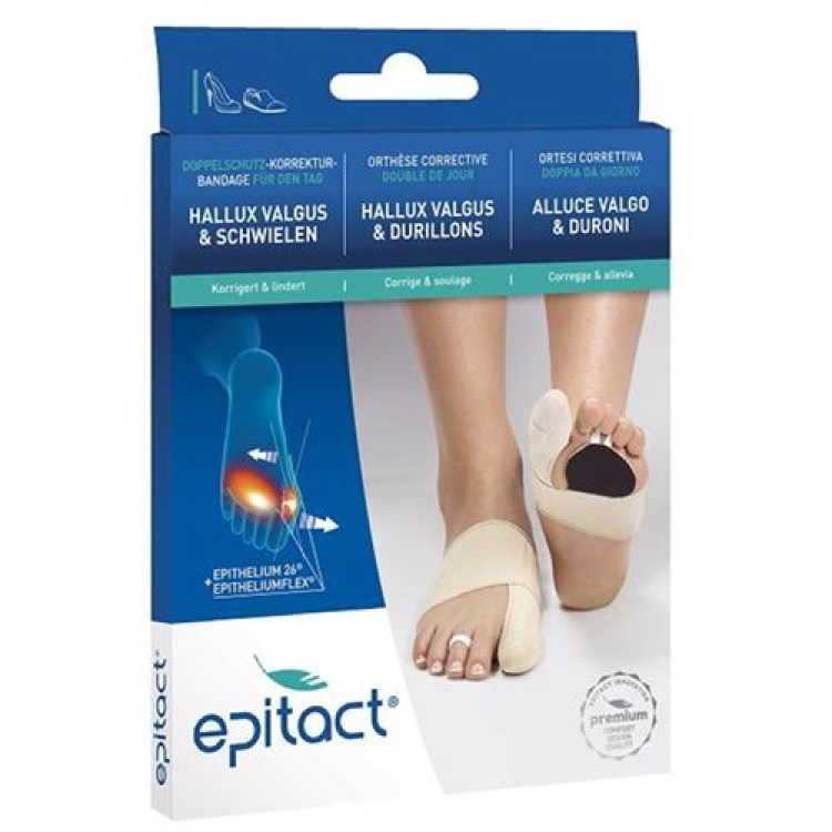 Epitact flexible double protective bandage correction hallux valgus TAG S 20-21.5cm right