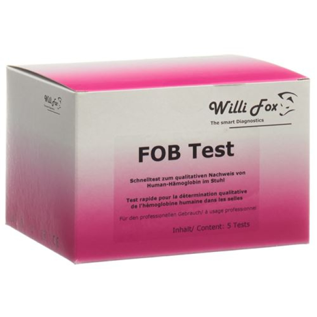 Teste Willi Fox FOB (hemoglobina oculta nas fezes) 5 unid.