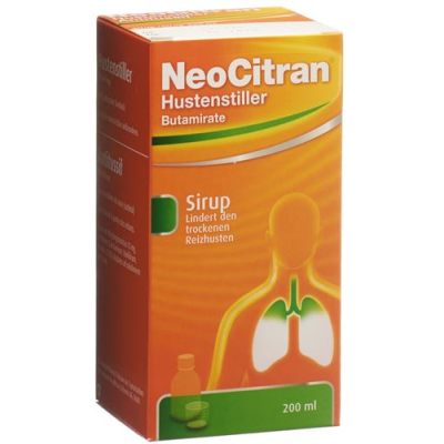 NeoCitran cough suppressant syrup 15 mg / 10 ml glass bottle 200 ml