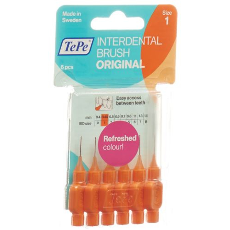 TePe interdentalbørste 0,45mm oransje Blist 6 stk