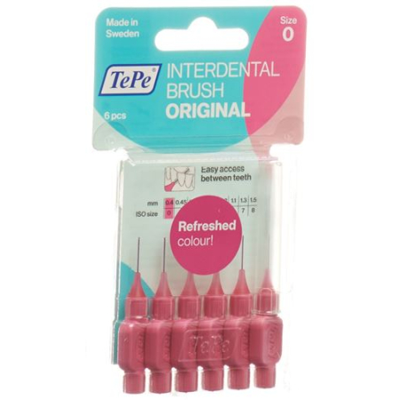 Buy TePe Interdental Brush 0.4mm pink Blist 6 pcs Online - Beeovita