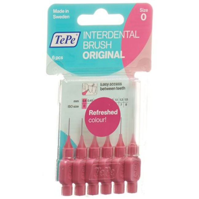 Buy TePe Interdental Brush 0.4mm pink Blist 6 pcs Online - Beeovita