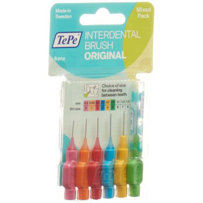 Tepe ជក់ interdental ចម្រុះ 6 បំណែក blister