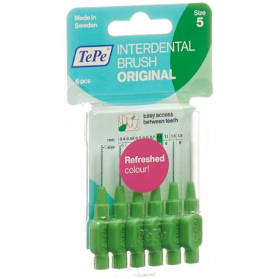 Tepe interdentalborste 0,8mm grön blister 6 st