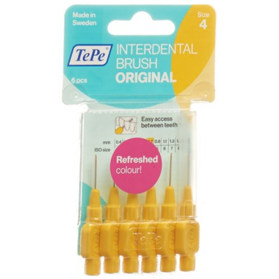 Tepe interdental brush 0.7mm yellow blister 6 កុំព្យូទ័រ