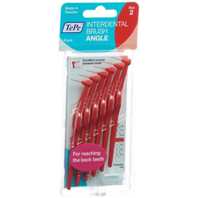 Tepe angle tarpdančių šepetėlis 0,5mm raudonas 6 vnt