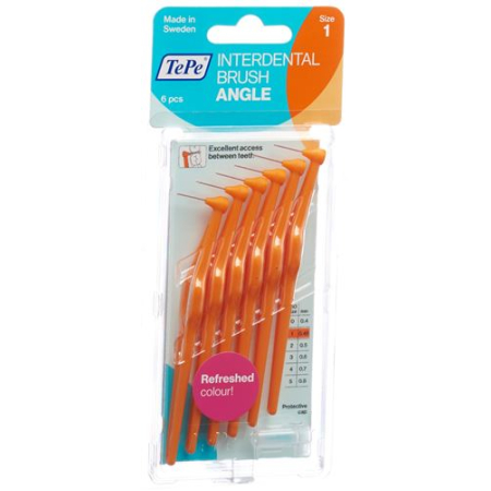 TePe Angle Interdental Brush 0.45mm Orange - Pack of 6