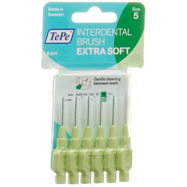 TePe hammasväliharja 0,8mm x-soft vihreä Blist 6 kpl