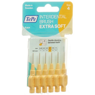 فرشاة تي بي للتنظيف بين الأسنان 0.7 مم × 6 قطع ناعمة صفراء