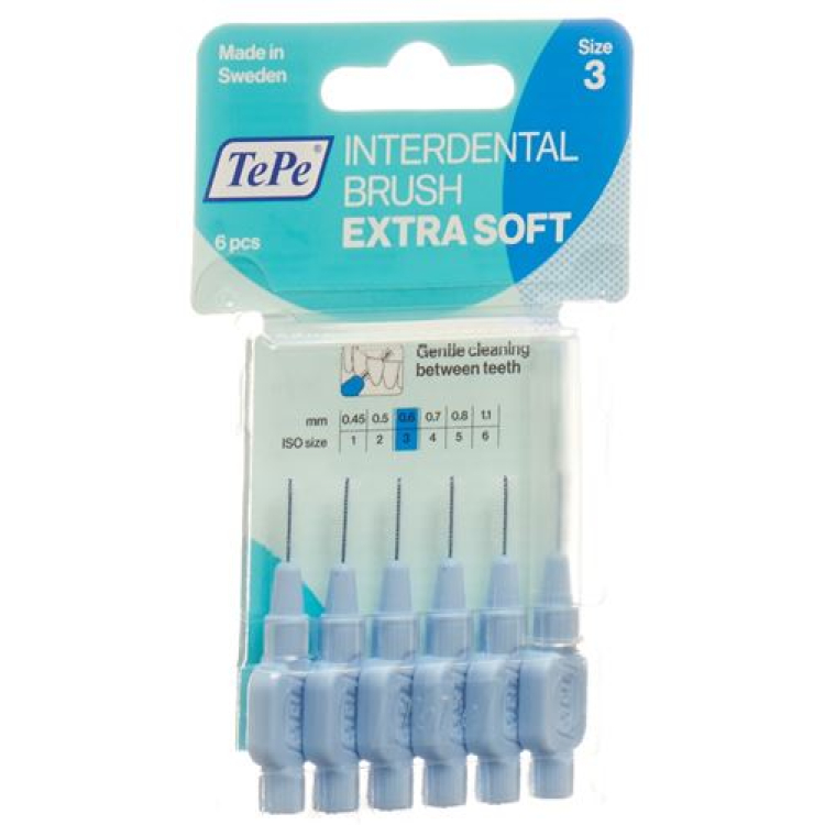 TePe Interdental Brush 0.60mm x-soft blue blister 6 កុំព្យូទ័រ