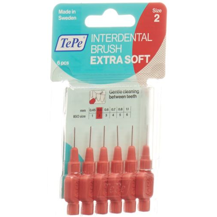 TePe mezizubní kartáček 0,50mm x-soft red blister 6 ks