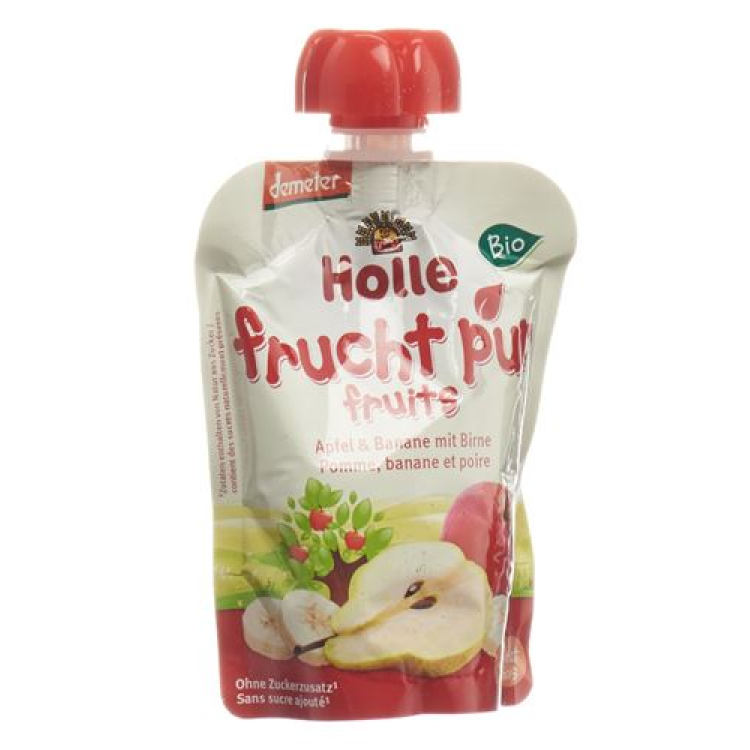 Holle Pouchy Maçã e Banana com Pêra 90 g