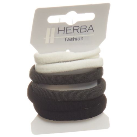 Herba Hair Tie 4.5cm לבן/אפור/שחור 6 יח'
