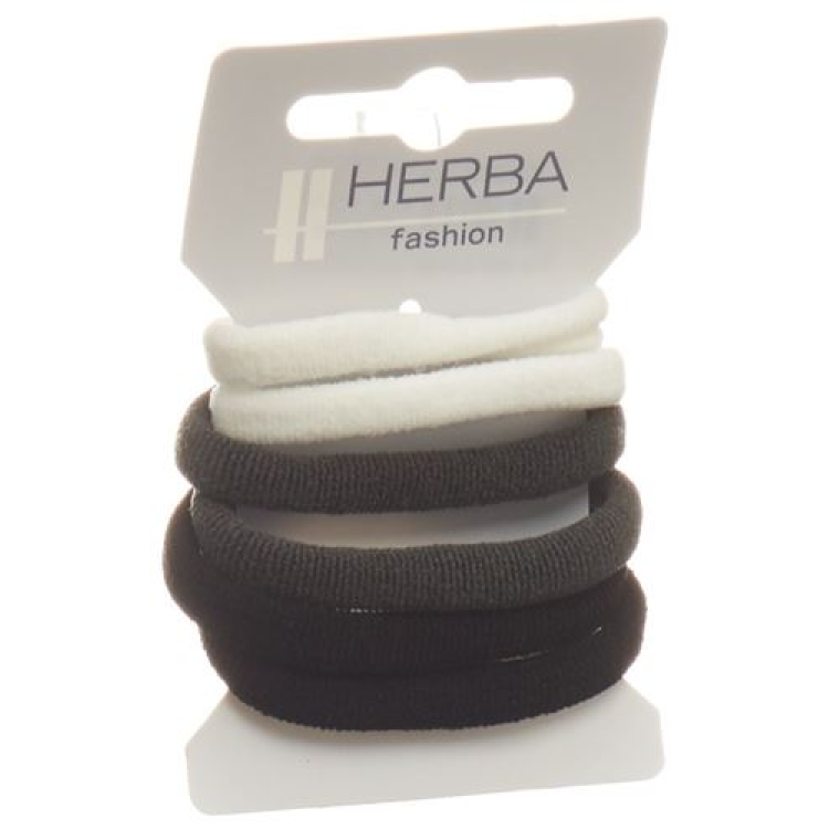 Herba Hair Tie 4,5cm vit/grå/svart 6 st